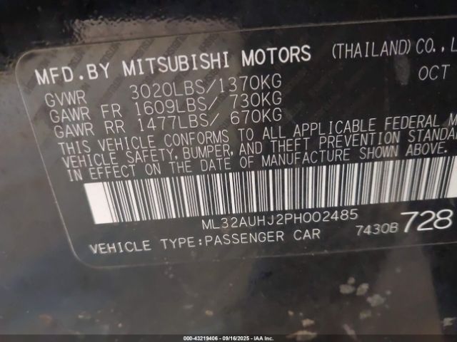 2023 MITSUBISHI MIRAGE ML32AUHJ2PH002485 Photo 8