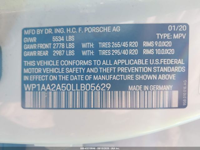 2020 PORSCHE MACAN WP1AA2A50LLB05629 Photo 8