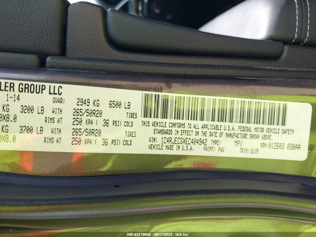 1C4RJECGXEC404942 Jeep Grand Cherokee