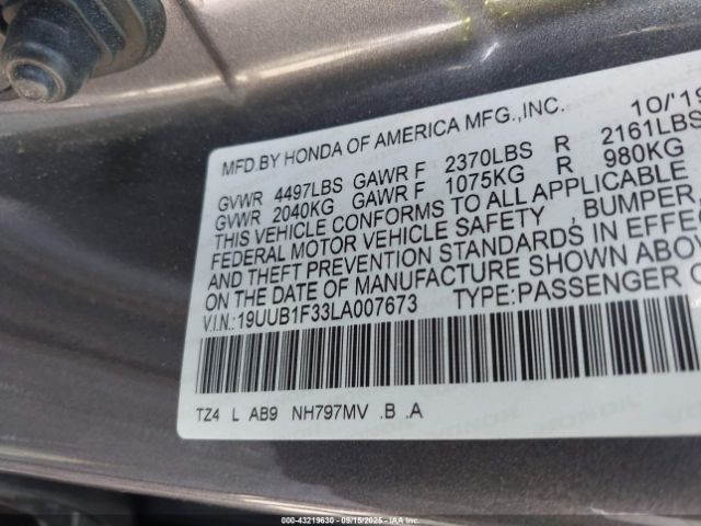 2020 ACURA TLX 19UUB1F33LA007673 Photo 8