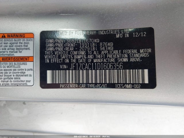 2013 SUBARU BRZ JF1ZCAC11D1606356 Photo 8