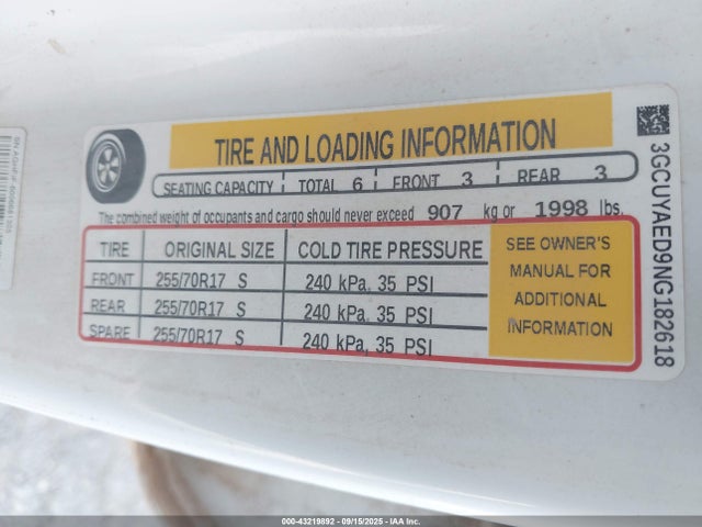 Продаж на аукціоні авто 2022 Chevrolet Silverado 1500 Ltd 4wd  Short Bed Wt, vin: 3GCUYAED9NG182618, номер лоту: 43219892