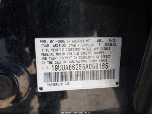 2005 ACURA TL 19UUA66255A058165 Photo 8