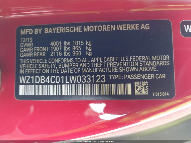 WZ1DB4C01LW033123 Toyota 2020