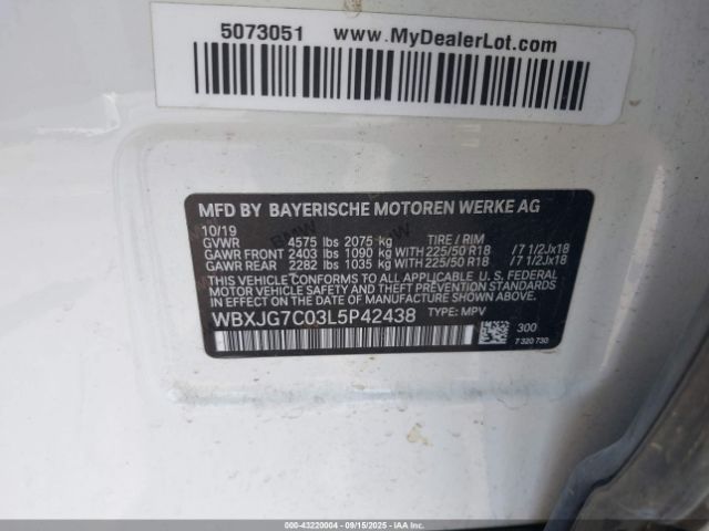 2020 BMW X1 WBXJG7C03L5P42438 Photo 8