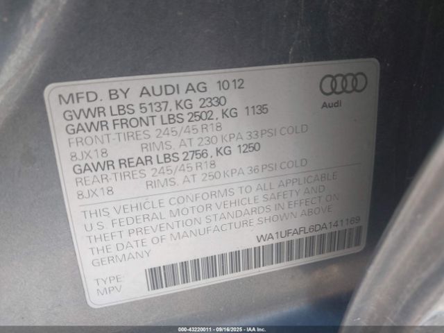 2013 AUDI ALLROAD WA1UFAFL6DA141169 Photo 8