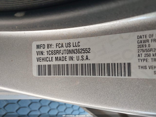 RAM 1500 2022 1C6SRFJT0NN362552 Image 9
