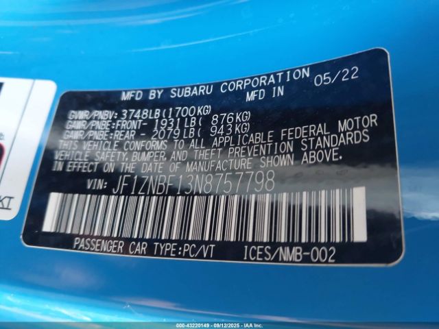 2022 TOYOTA GR86 JF1ZNBF13N8757798 Photo 8