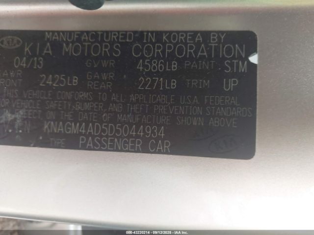 2013 KIA OPTIMA HYBRID KNAGM4AD5D5044934 Photo 8