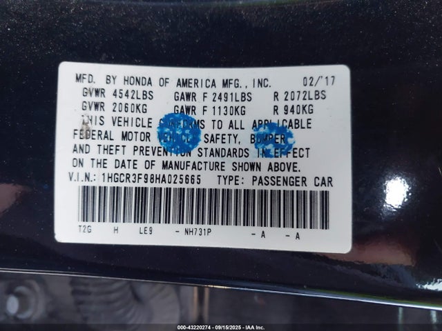 1HGCR3F98HA025665 Honda j35y1