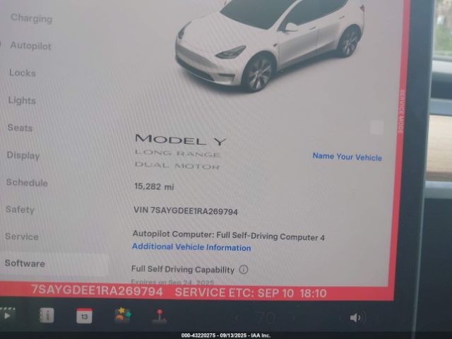 2024 TESLA MODEL Y 7SAYGDEE1RA269794 Photo 6