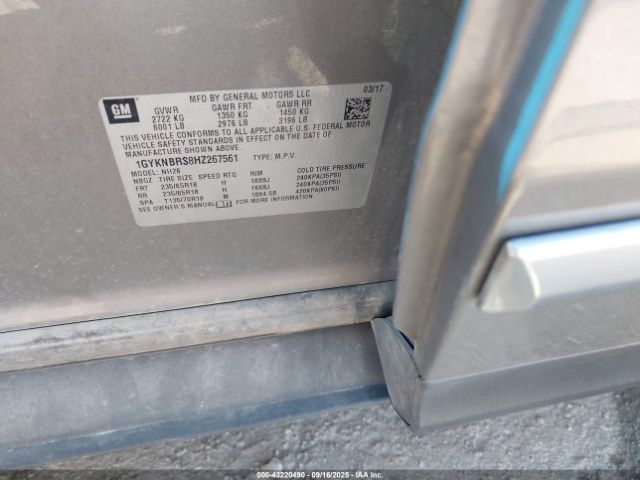 2017 CADILLAC XT5 1GYKNBRS8HZ267561 Photo 8