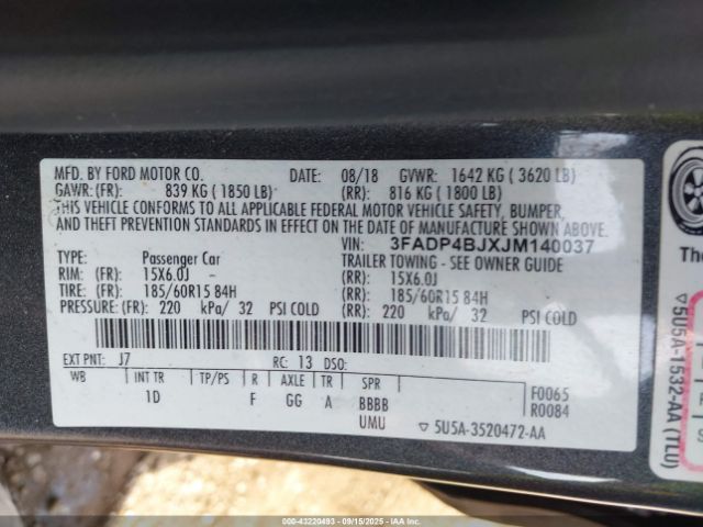 2018 FORD FIESTA 3FADP4BJXJM140037 Photo 8