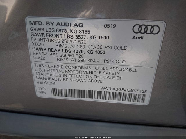 2019 AUDI E-TRON WA1LABGE4KB015125 Photo 8