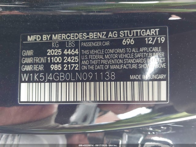W1K5J4GB0LN091138 Mercedes-Benz m260