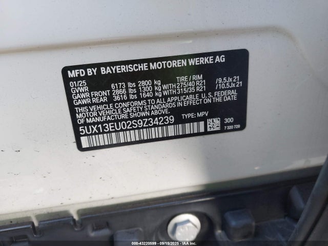 5UX13EU02S9Z34239 BMW X5