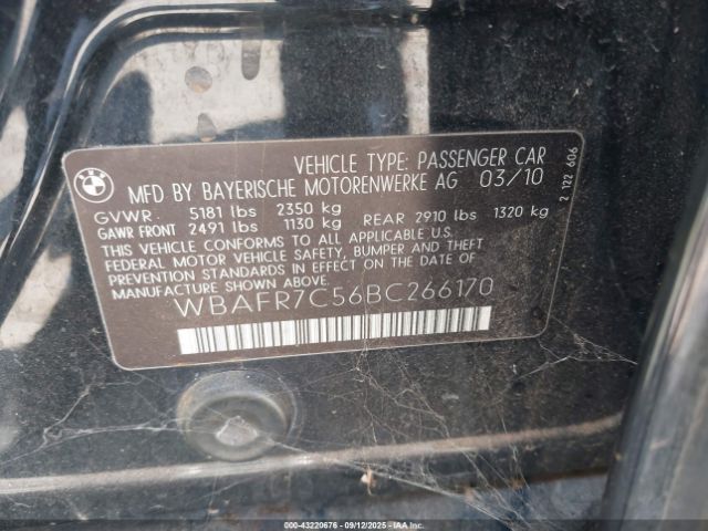 2011 BMW 535I WBAFR7C56BC266170 Photo 8