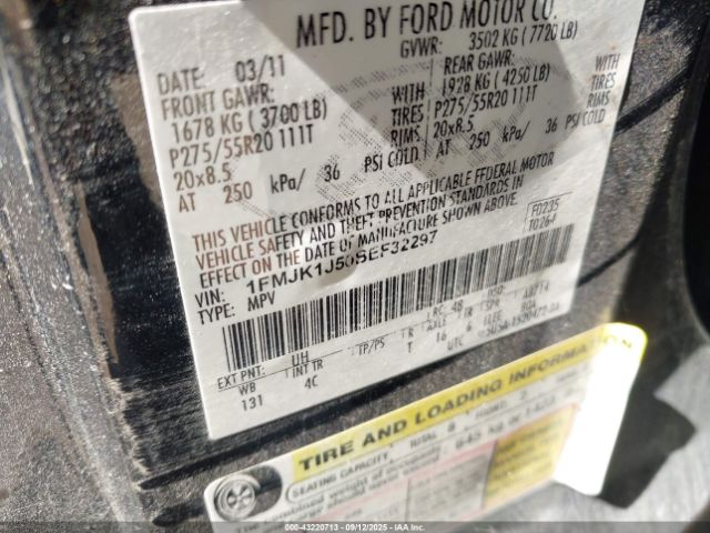 2011 FORD EXPEDITION EL 1FMJK1J50BEF32297 Photo 8