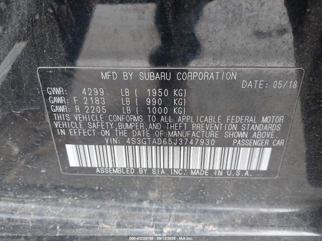 4S3GTAD65J3747930 Subaru Impreza