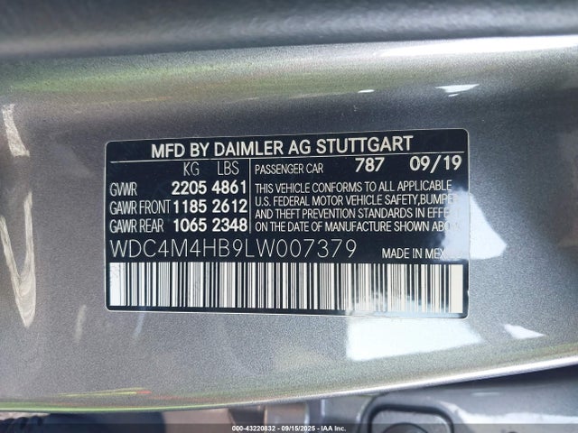 WDC4M4HB9LW007379 Mercedes-Benz m260
