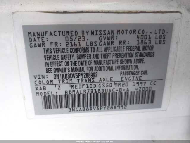 Nissan Sentra 2023 3N1AB8DV5PY288992 Image 22
