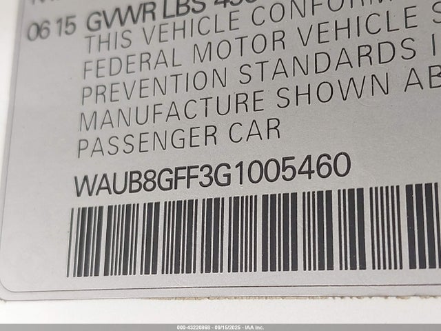 2016 AUDI A3 WAUB8GFF3G1005460 Photo 8