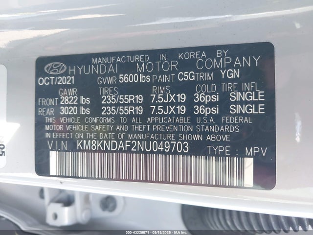 Hyundai Ioniq 5 2022 KM8KNDAF2NU049703 Image 9