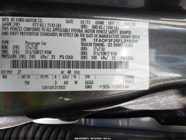 Ford Focus 2015 1FADP3F25FL218200 Image 9