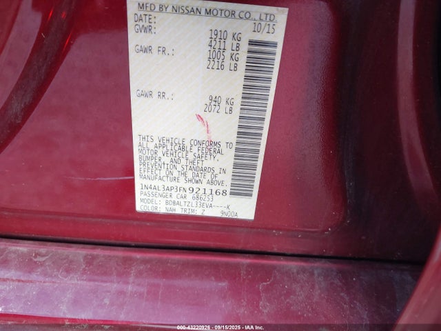 1N4AL3AP3FN921168 Nissan 2015