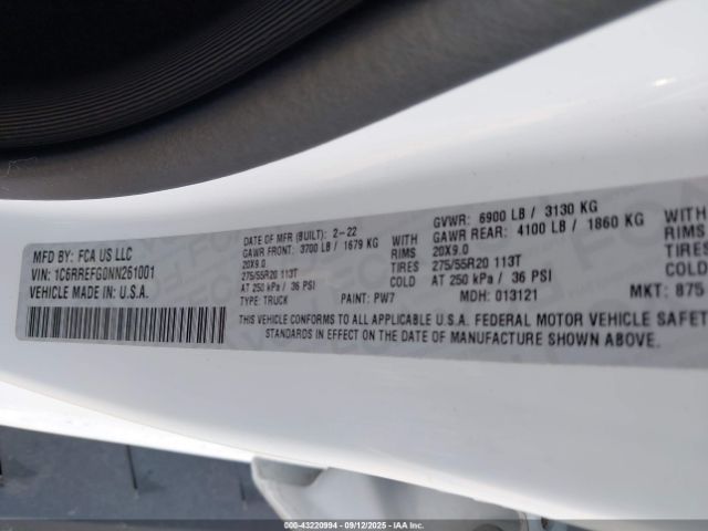 2022 RAM 1500 1C6RREFG0NN261001 Photo 8