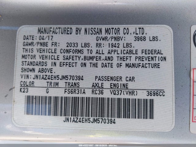 JN1AZ4EH5JM570394 Nissan 2018