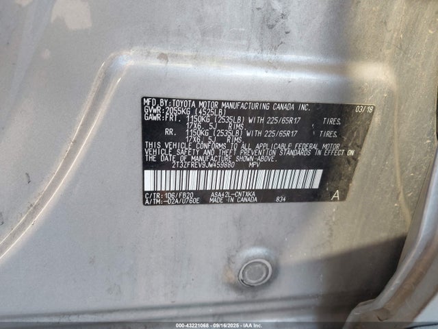 Toyota 2ar-fe 2018 2T3ZFREV9JW459880 Image 9
