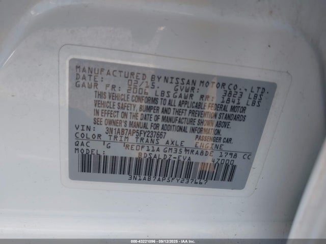 Nissan 2015 2015 3N1AB7AP5FY237667 Image 9
