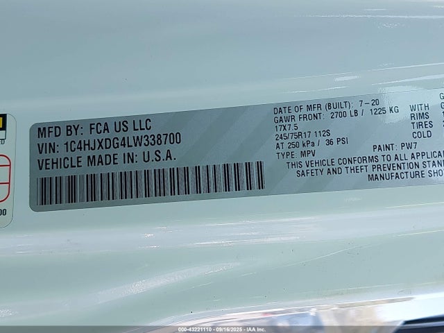 1C4HJXDG4LW338700 Jeep Wrangler