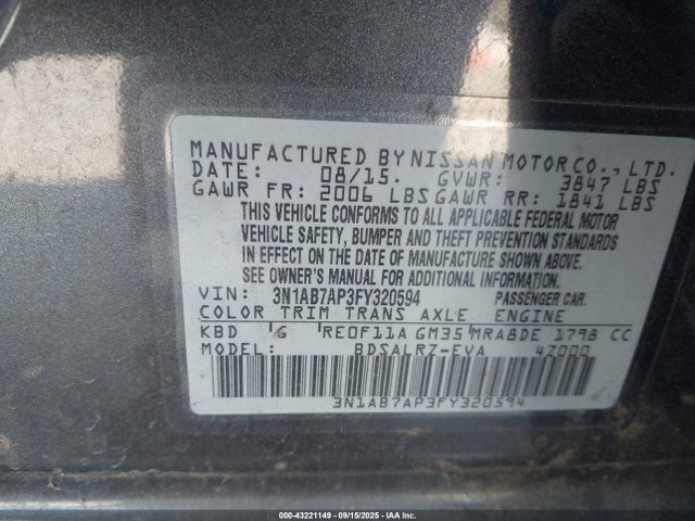 3N1AB7AP3FY320594 Nissan 2015
