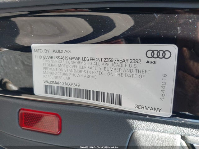 Audi A4 2020 WAUGMAF40LN005349 Image 9
