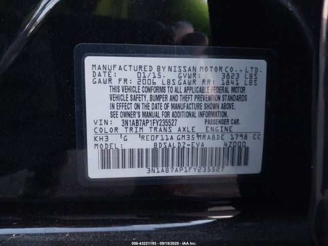 Nissan 2015 2015 3N1AB7AP1FY235527 Image 9