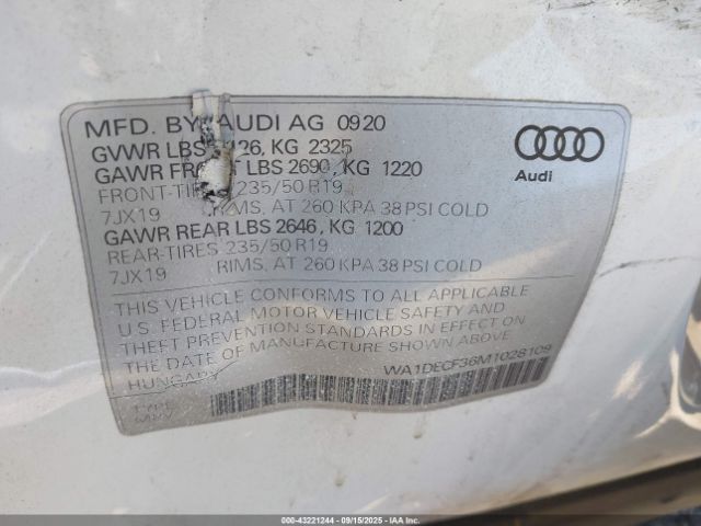 2021 AUDI Q3 WA1DECF36M1028109 Photo 8
