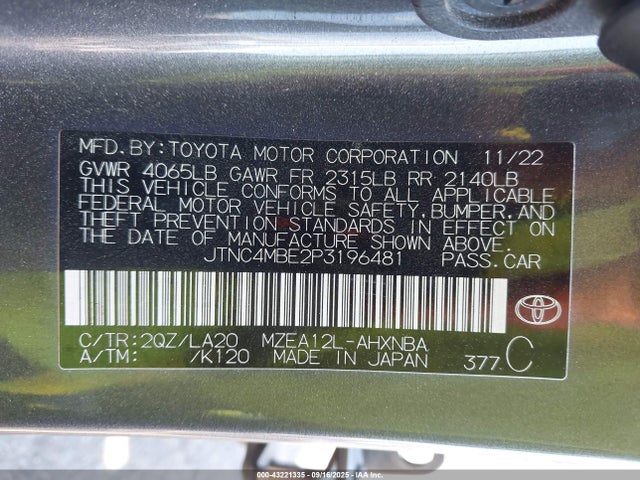 Toyota m20a-fks 2023 JTNC4MBE2P3196481 Image 9