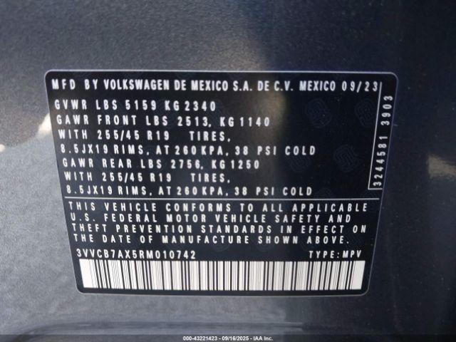 2024 VOLKSWAGEN TIGUAN 3VVCB7AX5RM010742 Photo 8