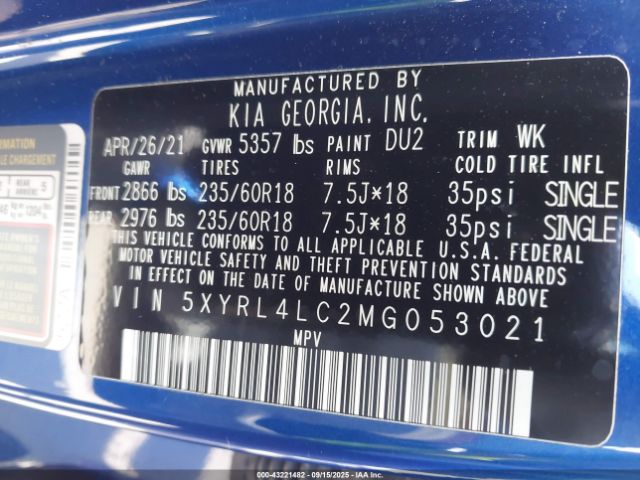 2021 KIA SORENTO 5XYRL4LC2MG053021 Photo 8