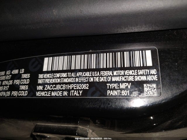 ZACCJBCB1HPE92062 Jeep Renegade