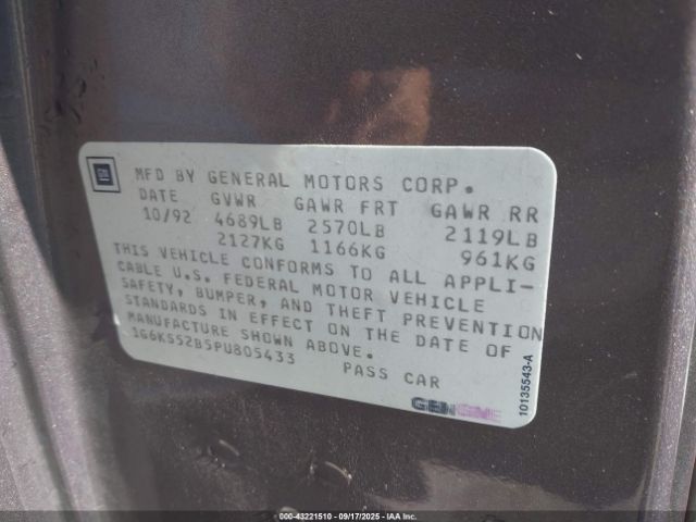 1993 CADILLAC SEVILLE 1G6KS52B5PU805433 Photo 8