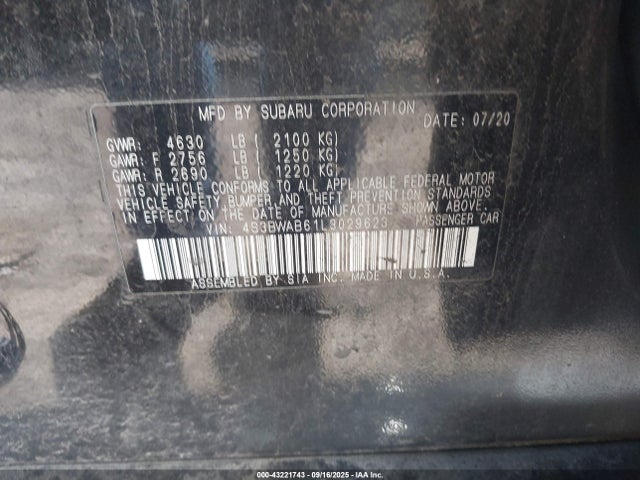 4S3BWAB61L3029623 Subaru u5