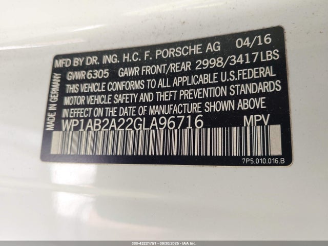 2016 PORSCHE CAYENNE WP1AB2A22GLA96716 Photo 8