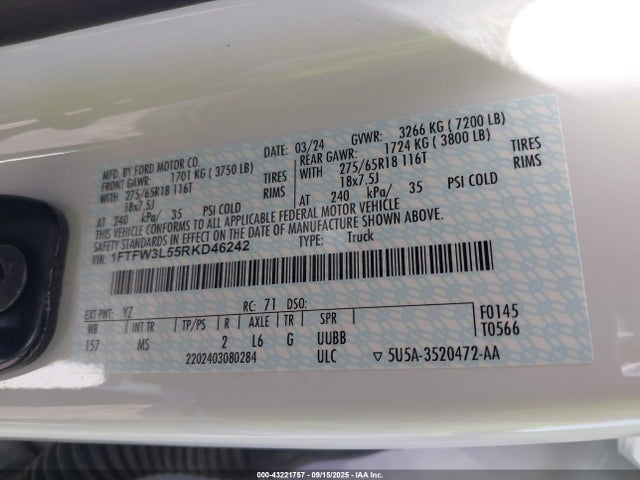1FTFW3L55RKD46242 Ford 5.0l-4v