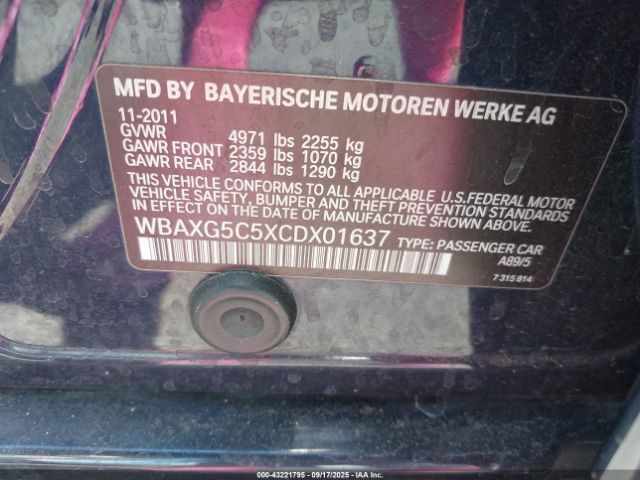 2012 BMW 528I WBAXG5C5XCDX01637 Photo 8