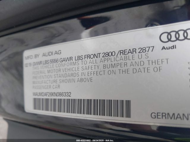 2019 AUDI A6 WAUM2AF26KN086332 Photo 8