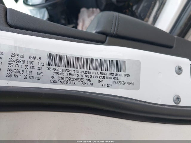 1C4RJFBGXKC696305 Jeep Grand Cherokee