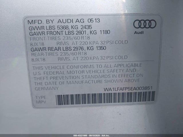 2014 AUDI Q5 WA1LFAFP5EA003851 Photo 8